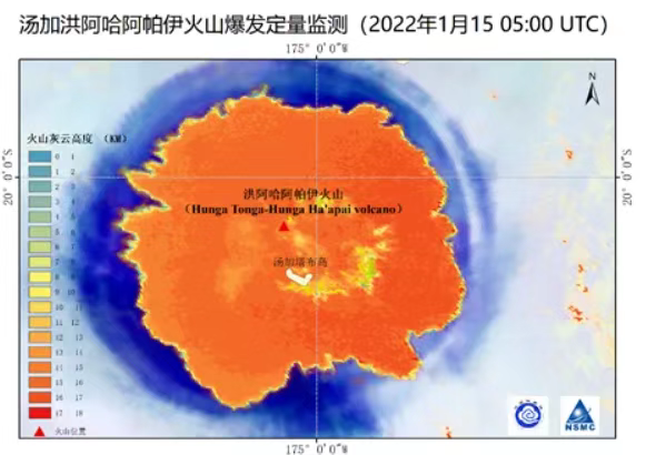 汤加火山卫星地图图片