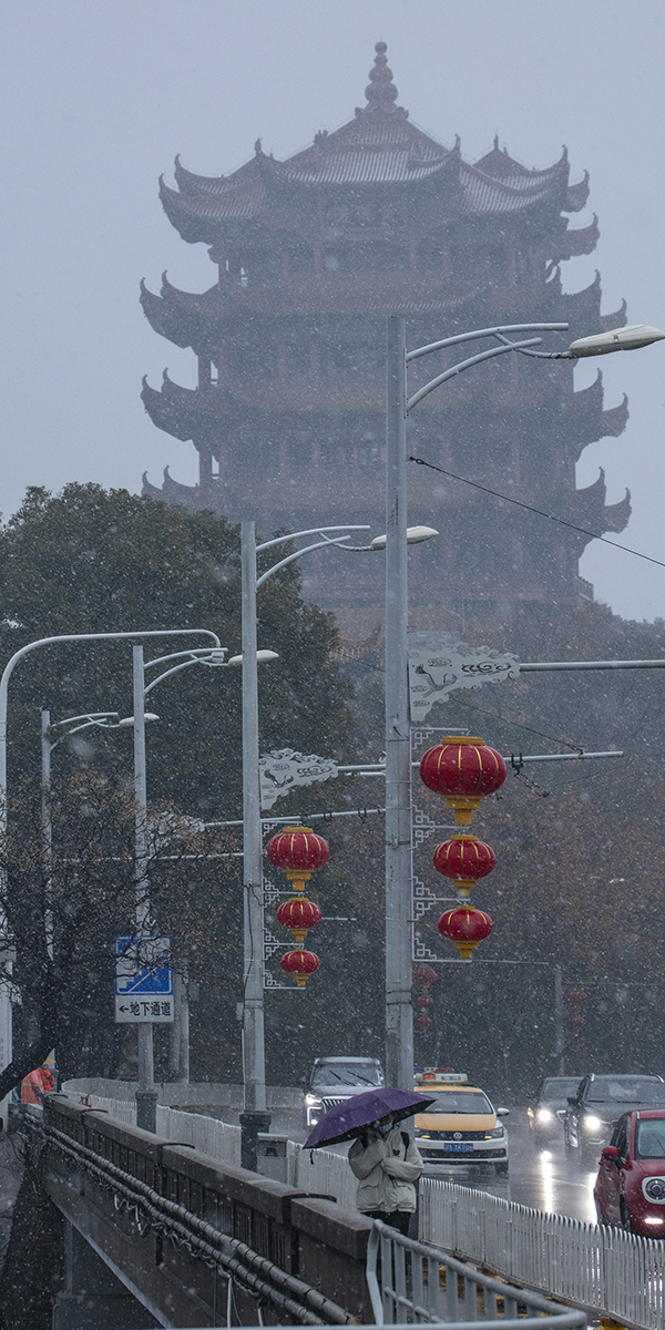 现场图片武汉的雪到货了强降雪将覆盖湖北全省