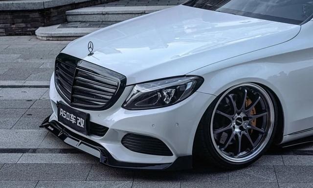 从竞技玩到姿态的奔驰c200大爷都夸我车改装帅