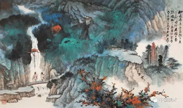 张大千60幅最经典的泼彩山水，如梦如幻__凤凰网