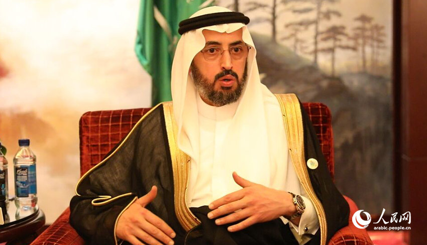 沙特驻华大使哈勒比接受人民网采访。人民网 俄布摄