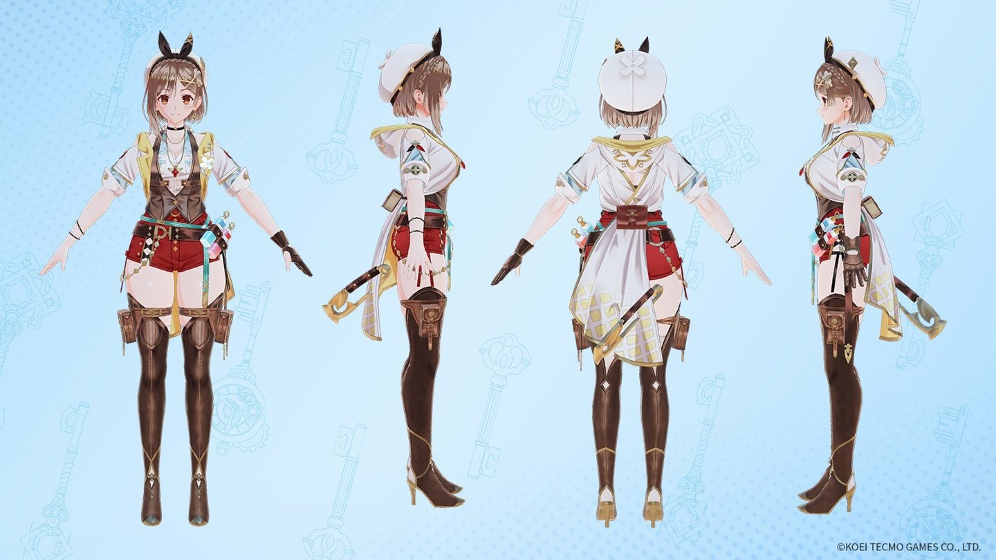 《莱莎的炼金工房3》角色设定图和3D建模 大肉腿吸睛