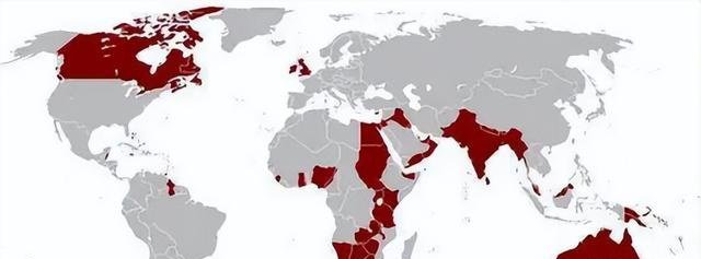 英国殖民全球图，注意非洲东部
