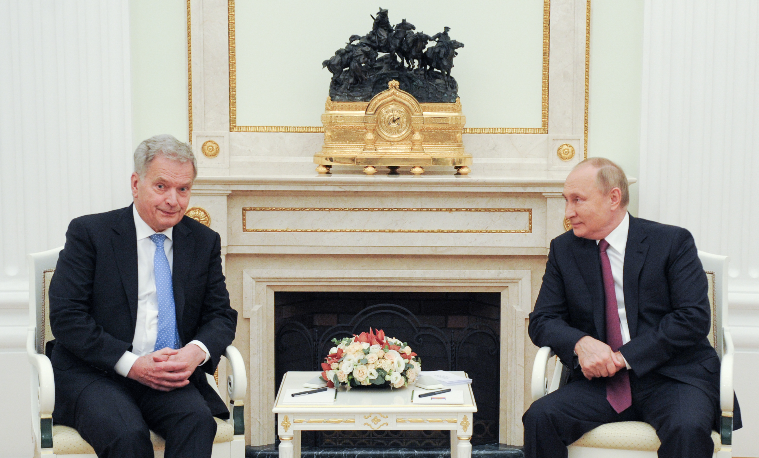 芬兰总统尼尼斯托和俄罗斯总统普京