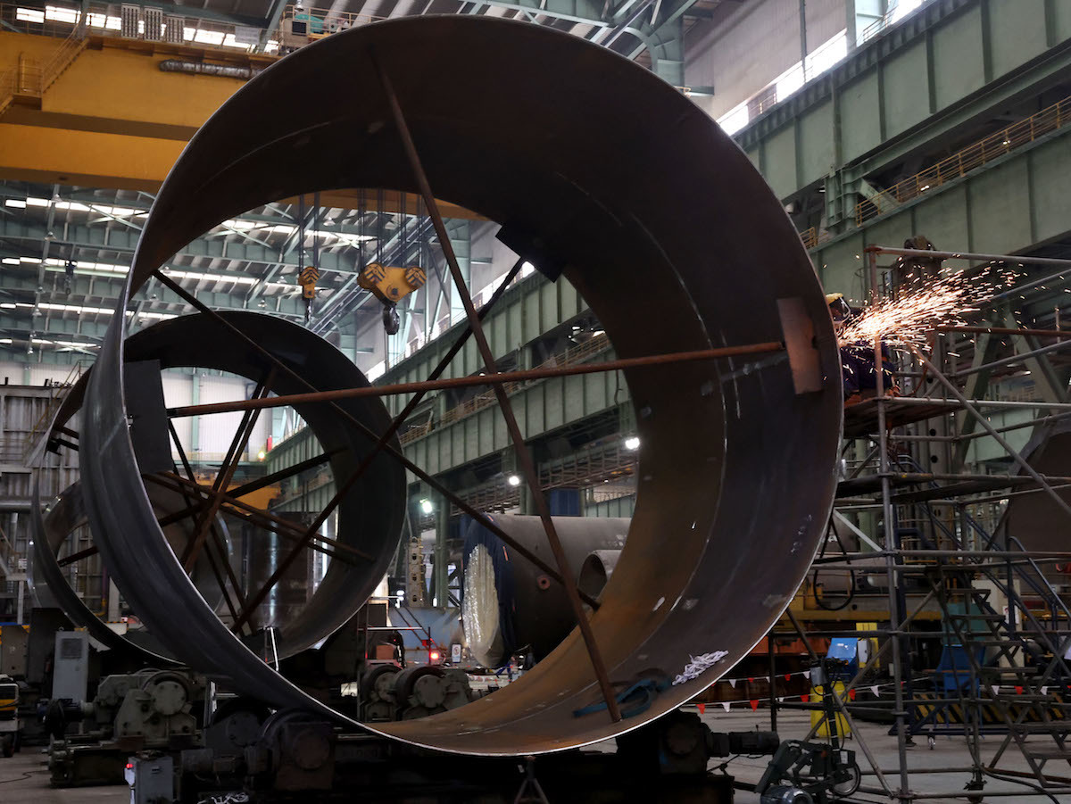 2022年4月23日，上海电气核电集团有限公司车间。