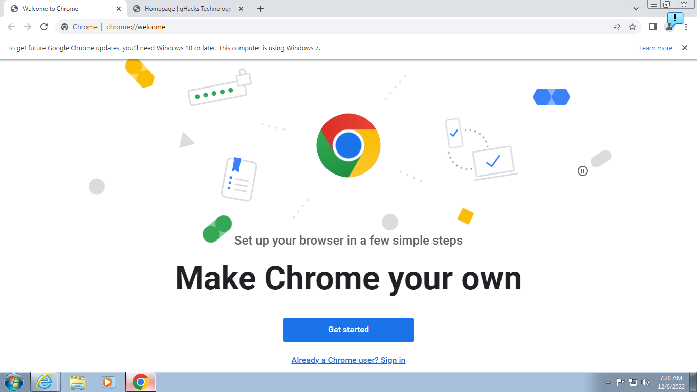 谷歌Chrome浏览器通知不再支持Win7—Win8.1平台