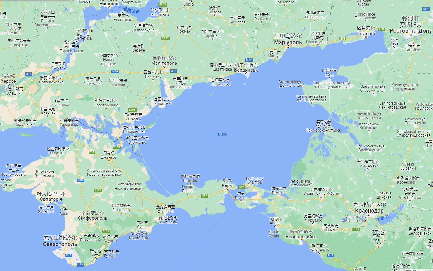 黑海和亚速海地图图片