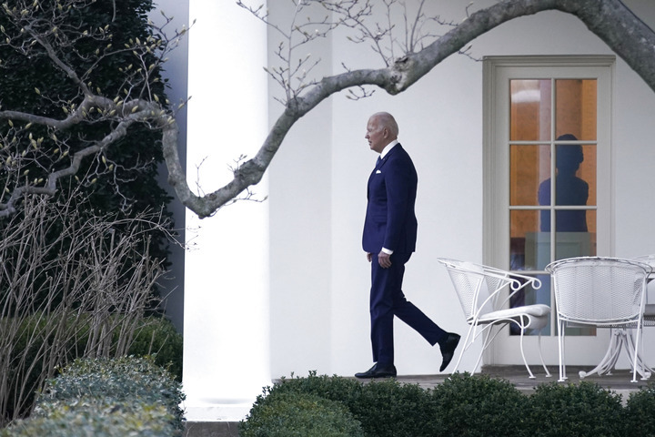 这是3月4日在美国首都华盛顿拍摄的美国总统拜登。（新华社发，沈霆 摄）