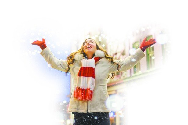 英国人迎接冬雪。