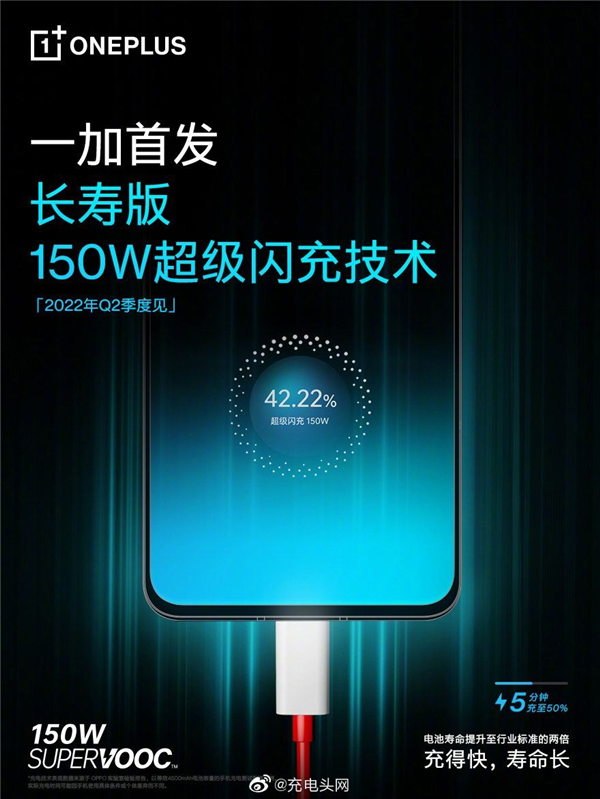 一加Ace曝光：首次搭載長壽版150W 電池壽命是行業標準的2倍