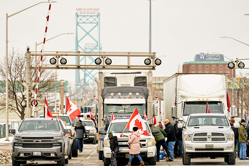 加拿大卡车抗议图片