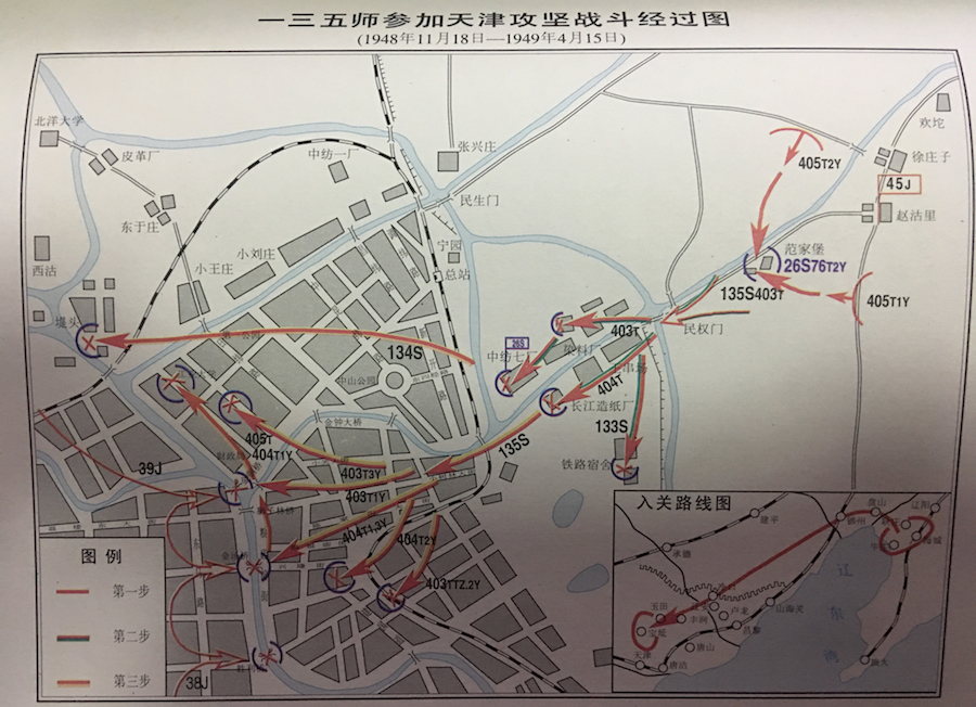 135师参加天津战役战斗经过图