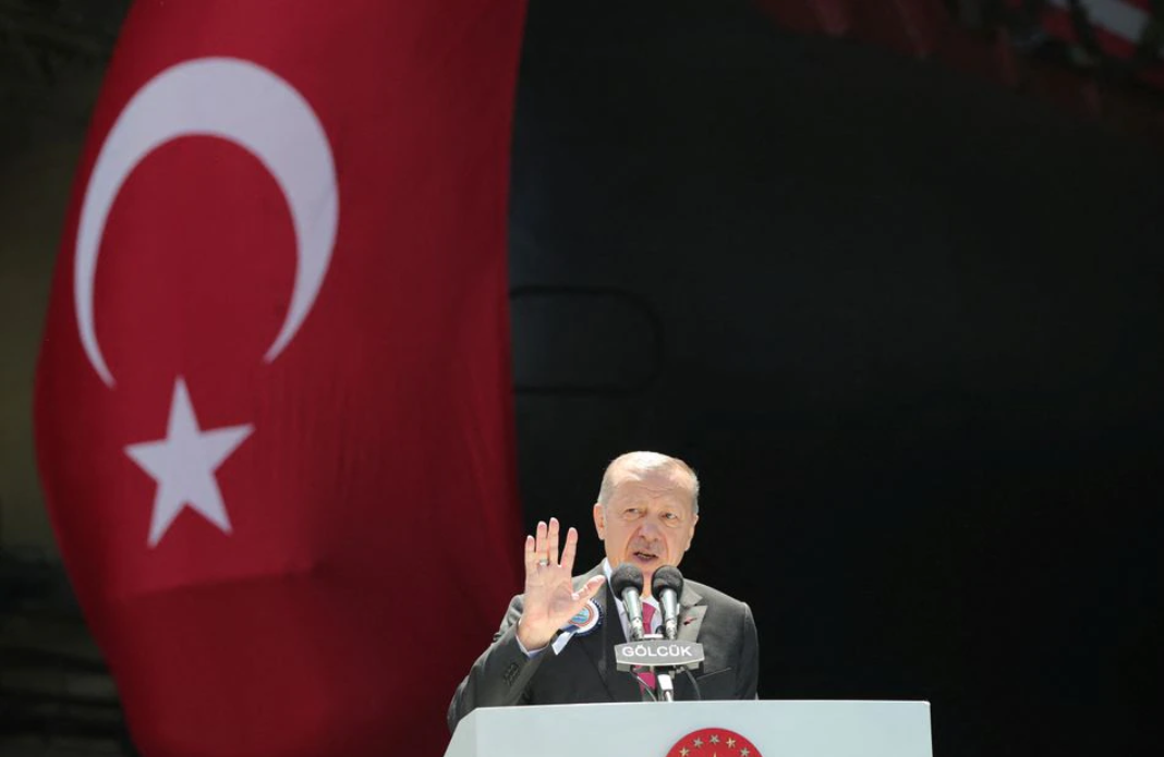 2022年5月23日，土耳其总统埃尔多安在活动上讲话。图自土耳其总统新闻办公室