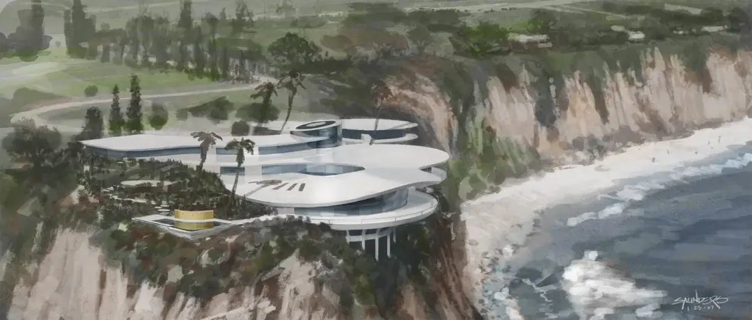 电影里的钢铁侠豪宅,其实是概念艺术家菲尔·桑德斯(phil saunders)的