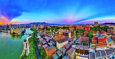 “闽江之心”核心区的烟台山历史风貌区。石美祥摄/光明图片