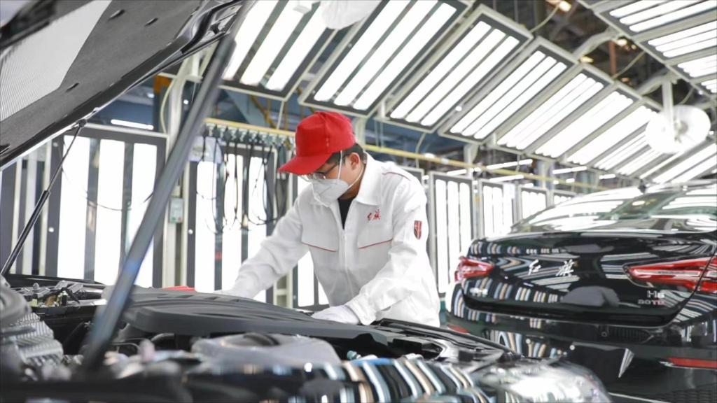 4月13日，一汽红旗蔚山工厂启动生产。（图片由被采访对象提供）