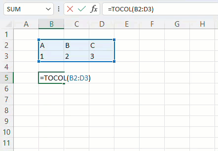TOCOL Function