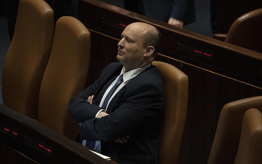 当地时间2022年5月9日,耶路撒冷,以色列总理贝内特出席以色列议会期间