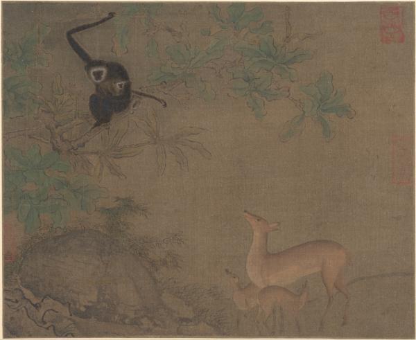 图11：佚名《猴鹿图》，美国大都会博物馆藏