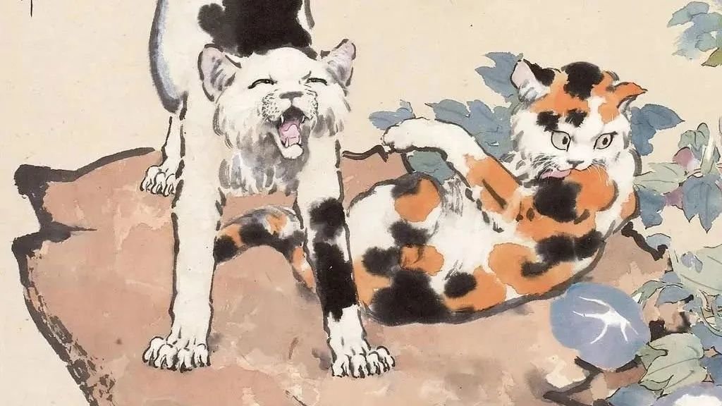 中国古美術 徐悲鴻款 雙猫図三尺画芯 肉筆手描き 動物画 宣紙画芯 証書付 文房 中国古美術 徐悲鴻款 雙猫図三尺画芯 肉筆手描き 動物画 宣紙画