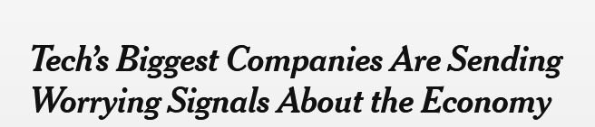 《纽约时报》：美国科技巨头公司发出了关于经济的担忧信号