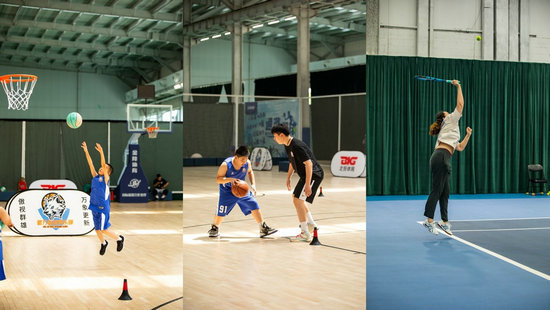 市民在公园内的体育馆运动健身/摄影 郑立文