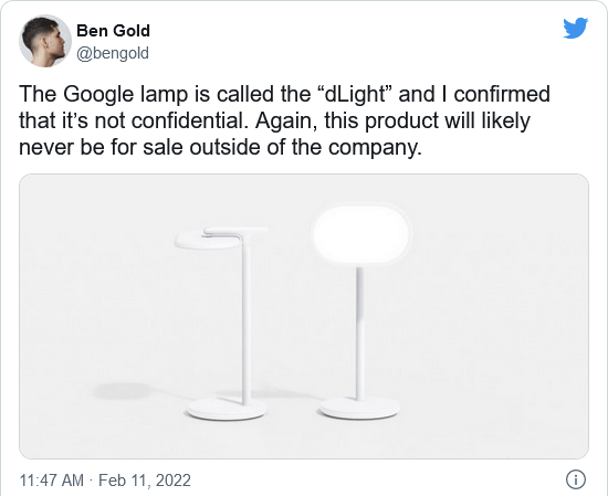 Google制造了一款智能灯 但它只为员工准备
