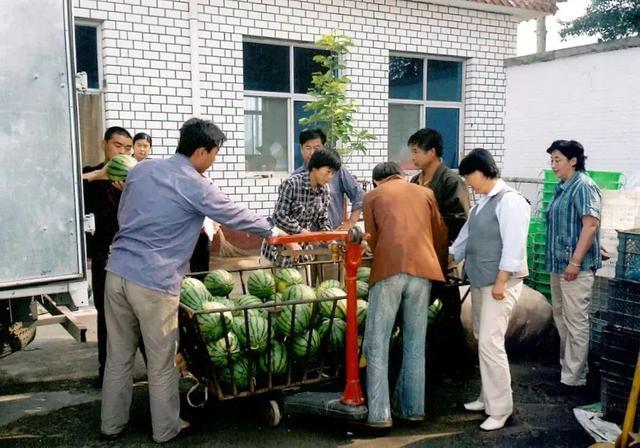 冯乐平接收丰收的西瓜。图源/全国人大
