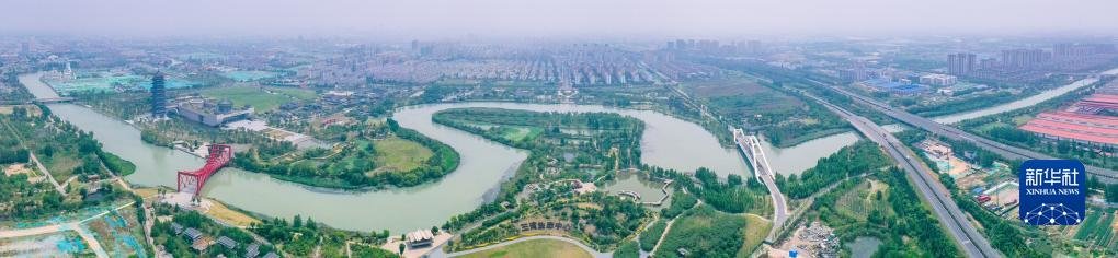 这是位于江苏省扬州市的三湾景区(2022年5月25日摄,无人机全景照片)。新华社记者 李博 摄