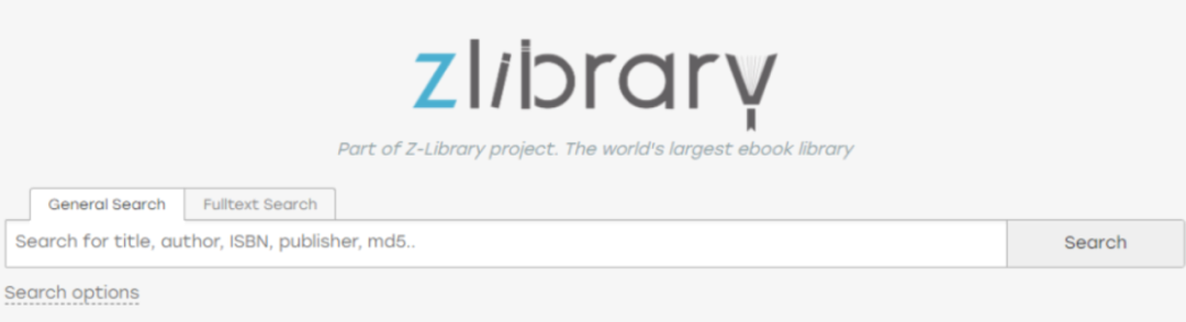 Z-Library原先网站截图。该网站在下方介绍中自称为“全球最大的数字图书馆”。