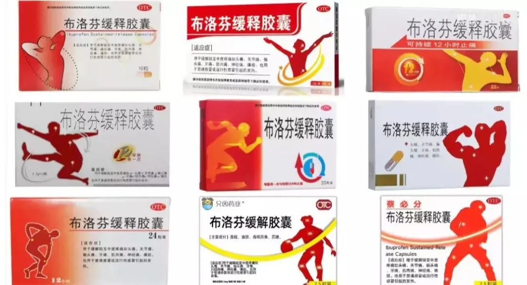布洛芬盒子上的各种小人
