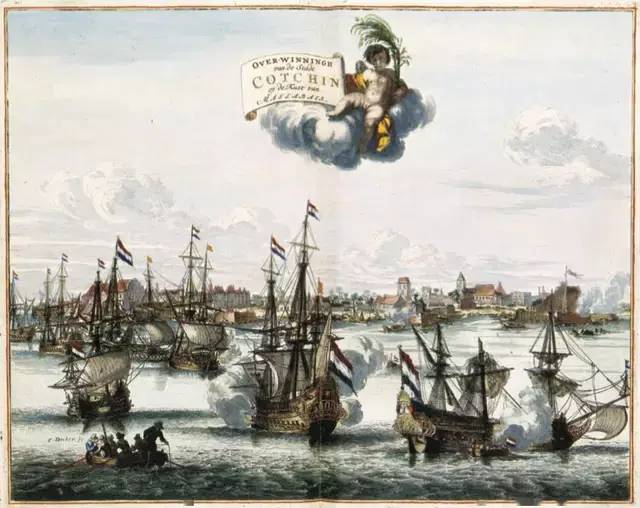 1663年,荷兰东印度公司战胜葡萄牙,夺取科钦