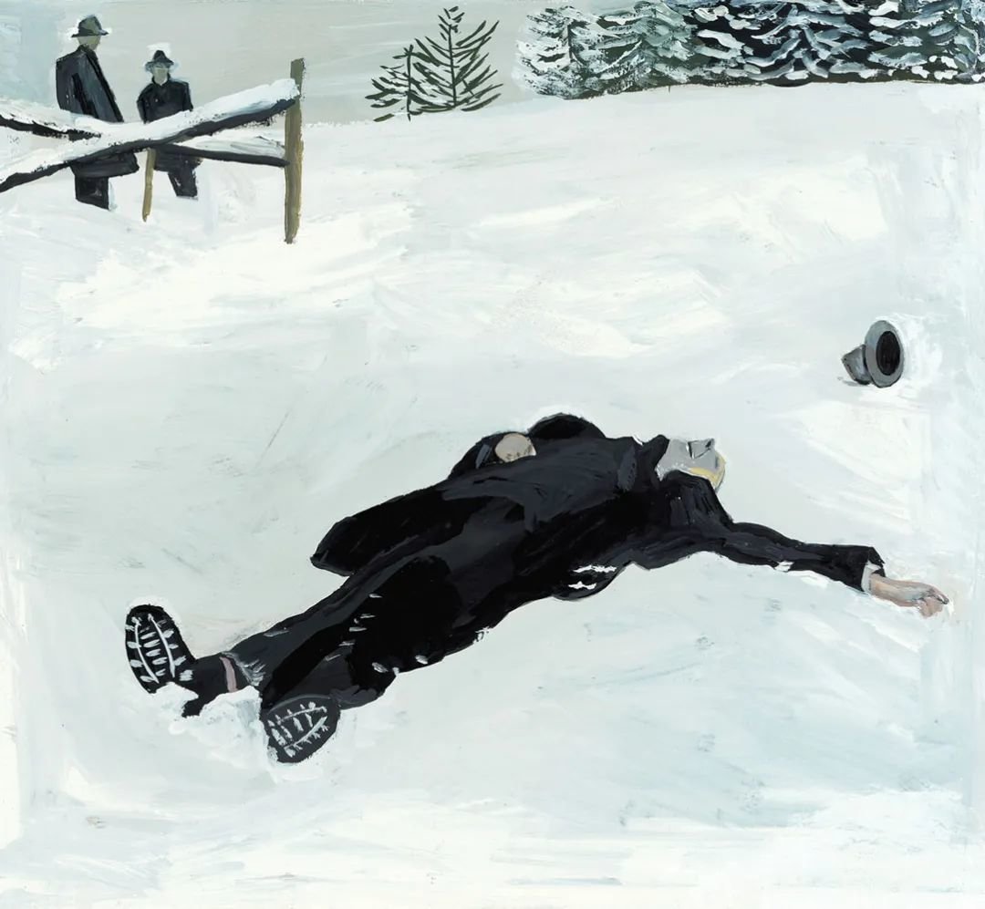 Maira Kalman为瓦尔泽之死所绘画作《Man in the Snow》。