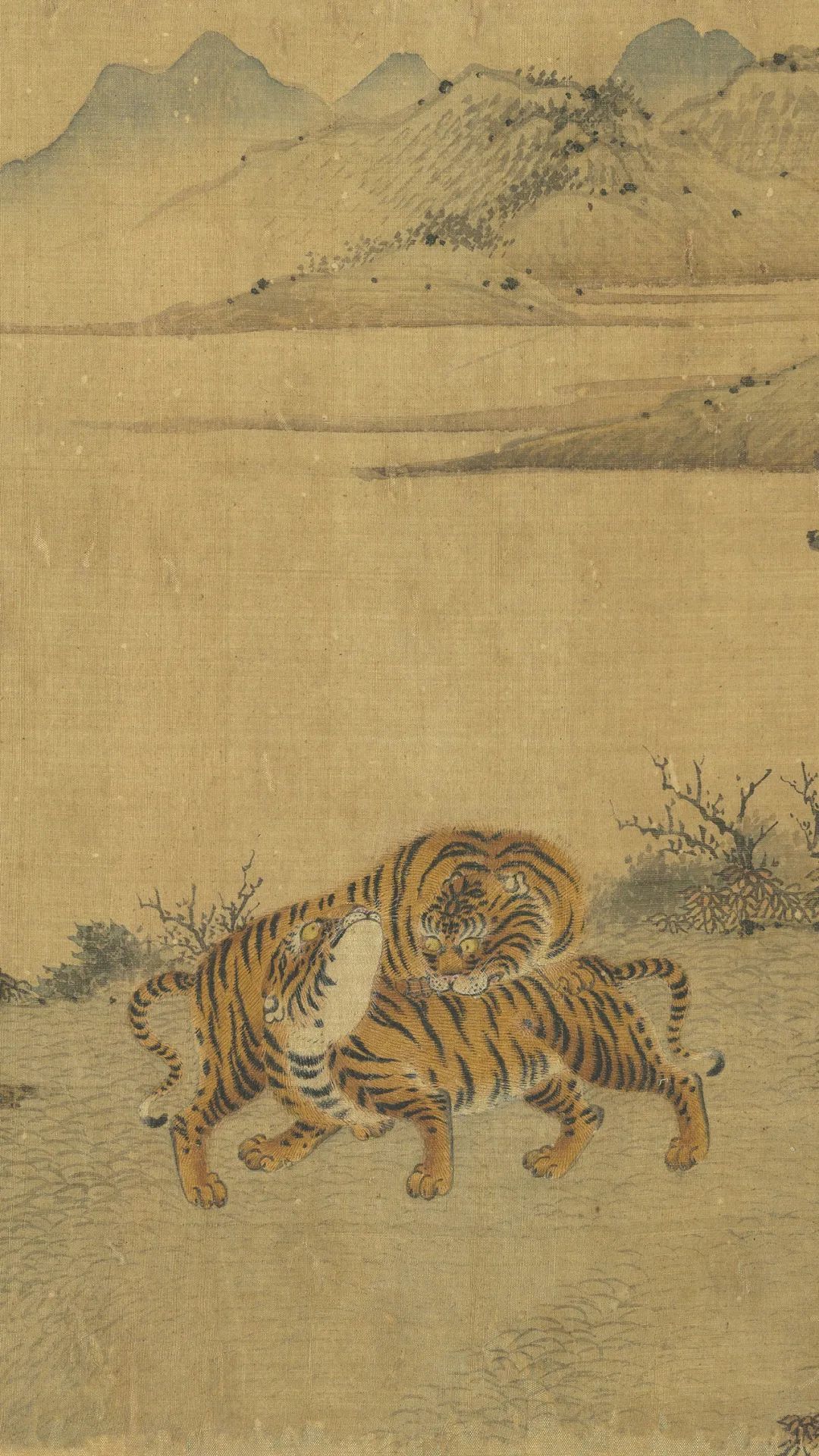 风林群虎图：明代画虎名家的杰作_凤凰网