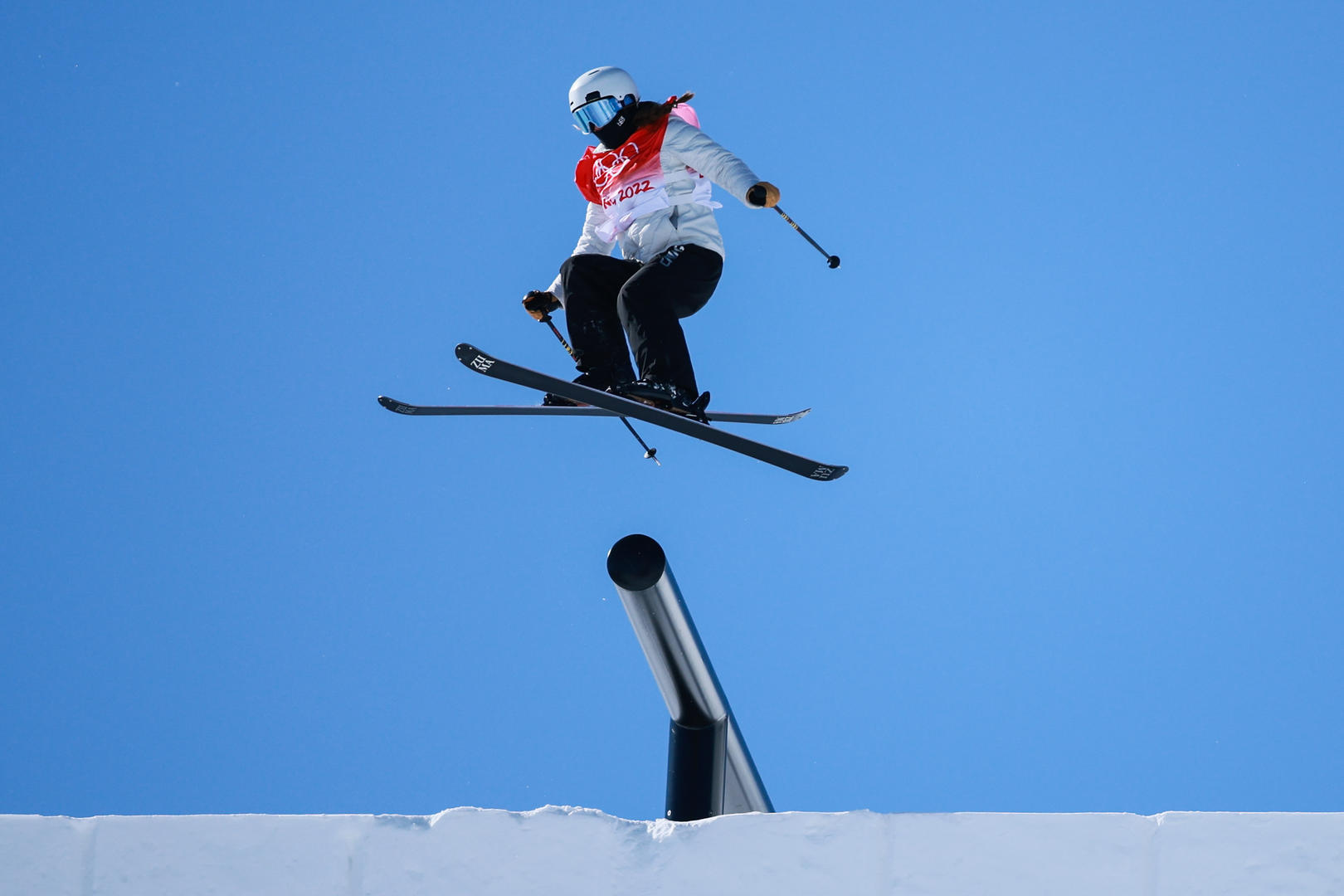 2022年2月14日,河北张家口,北京冬奥会自由式滑雪女子坡面障碍技巧