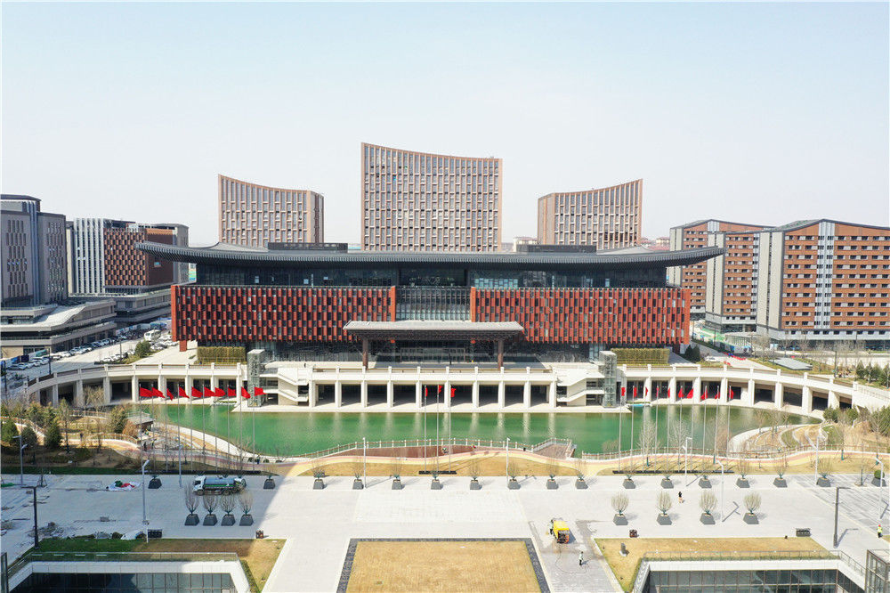 雄安新区商务服务中心(2022年3月28日摄,无人机照片).