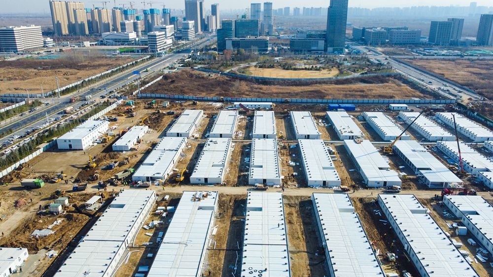 山东建成的集装箱隔离病房(图片来源:ICphoto)