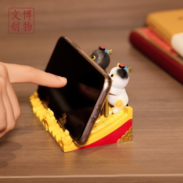 故宫文创猫观星手机支架,萌到不舍得用