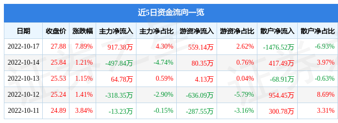 迈赫股份10月17日主力资金净买入917.38万元