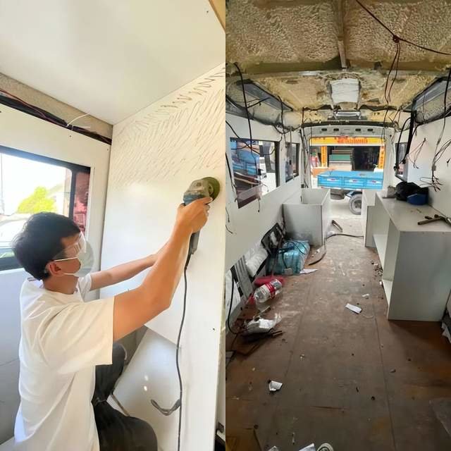 张希动手改装房车 / 受访者供图