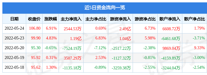中矿资源5月24日主力资金净买入2544.53万元