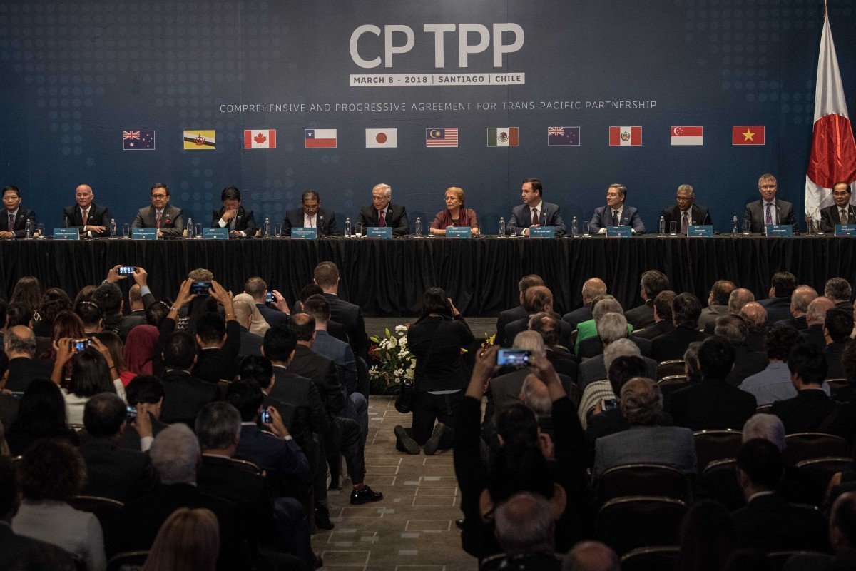 2018年3月8日，11国在智利共同签署CPTPP 图自新华社