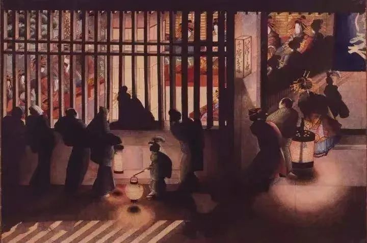 《吉原格子里之图》。