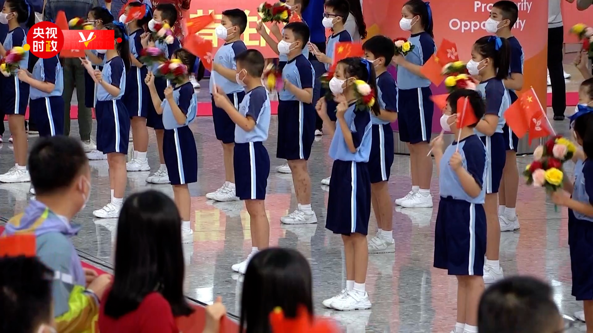 ▲欢迎仪式上的香港学生