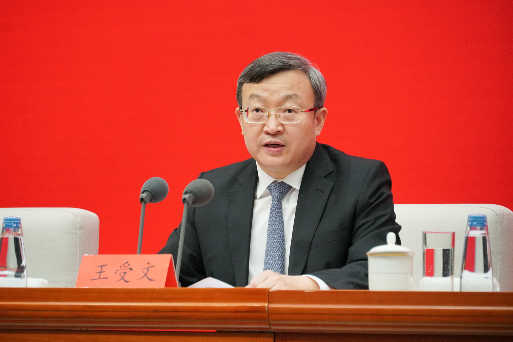 商务部副部长兼国际贸易谈判副代表王受文  澎湃新闻记者 周頔 摄