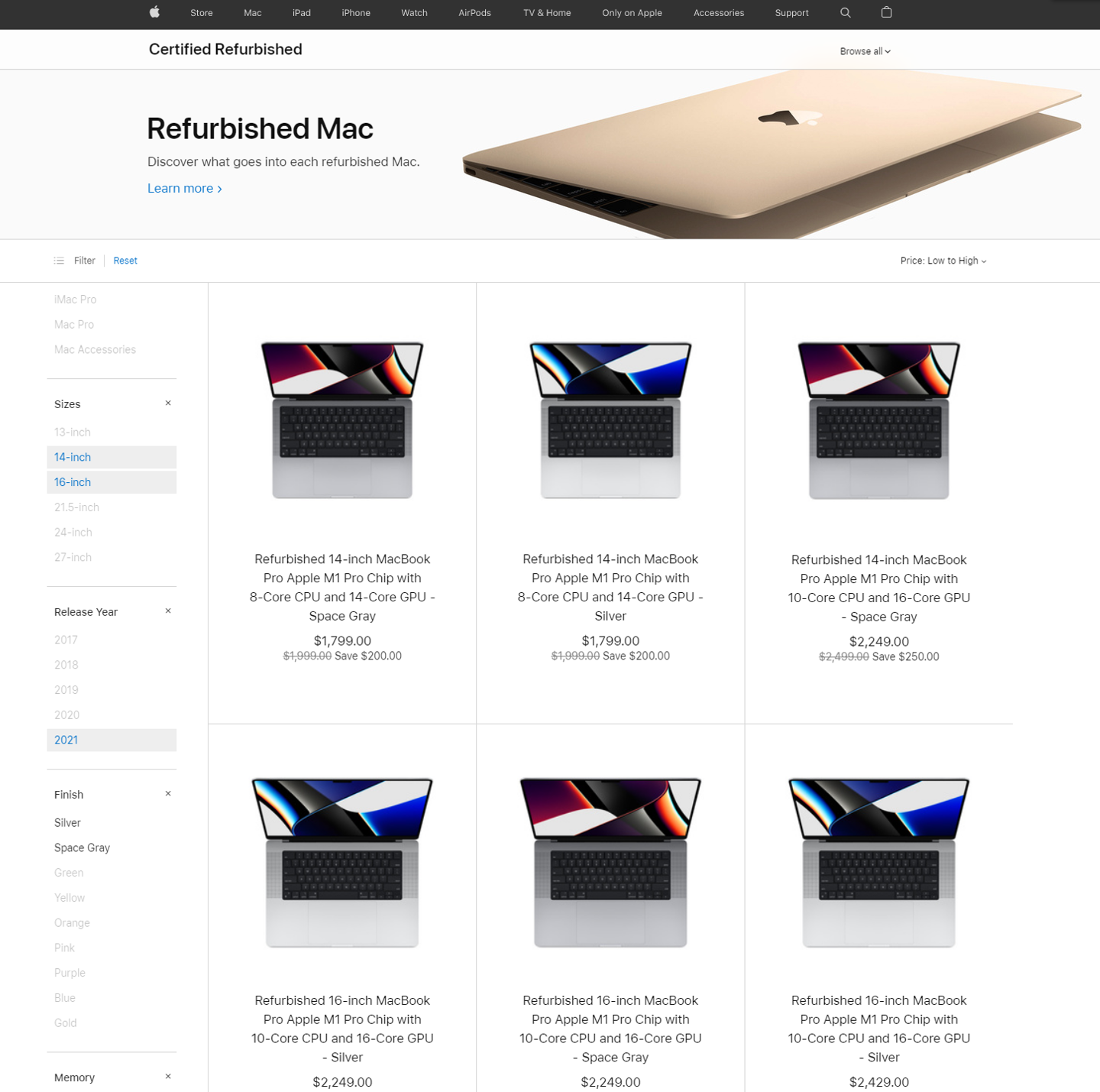 苹果上架翻新MacBook Pro：降价幅度大 