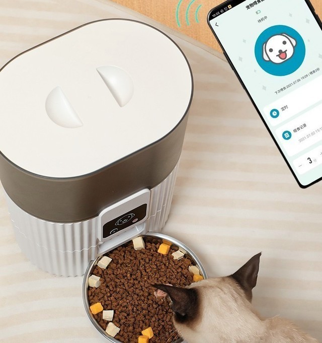 D-cat多可特宠物自动智能喂食器可以通过App随时随地投喂