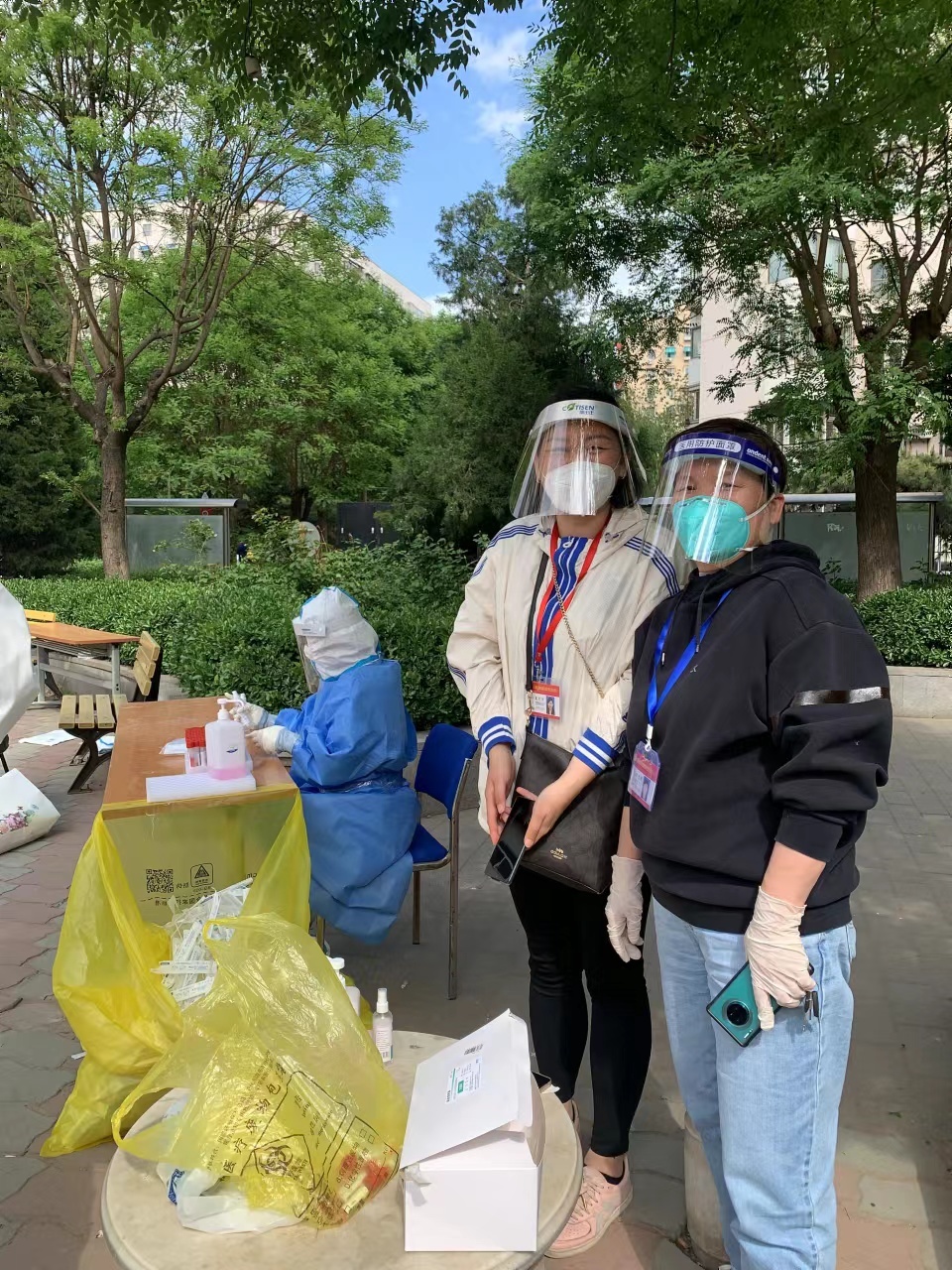 在社区核酸检测点位. 受访者供图