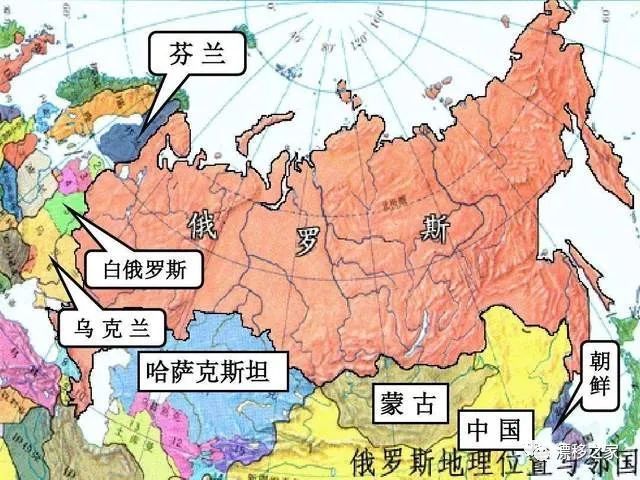 世界地图俄罗斯的位置图片