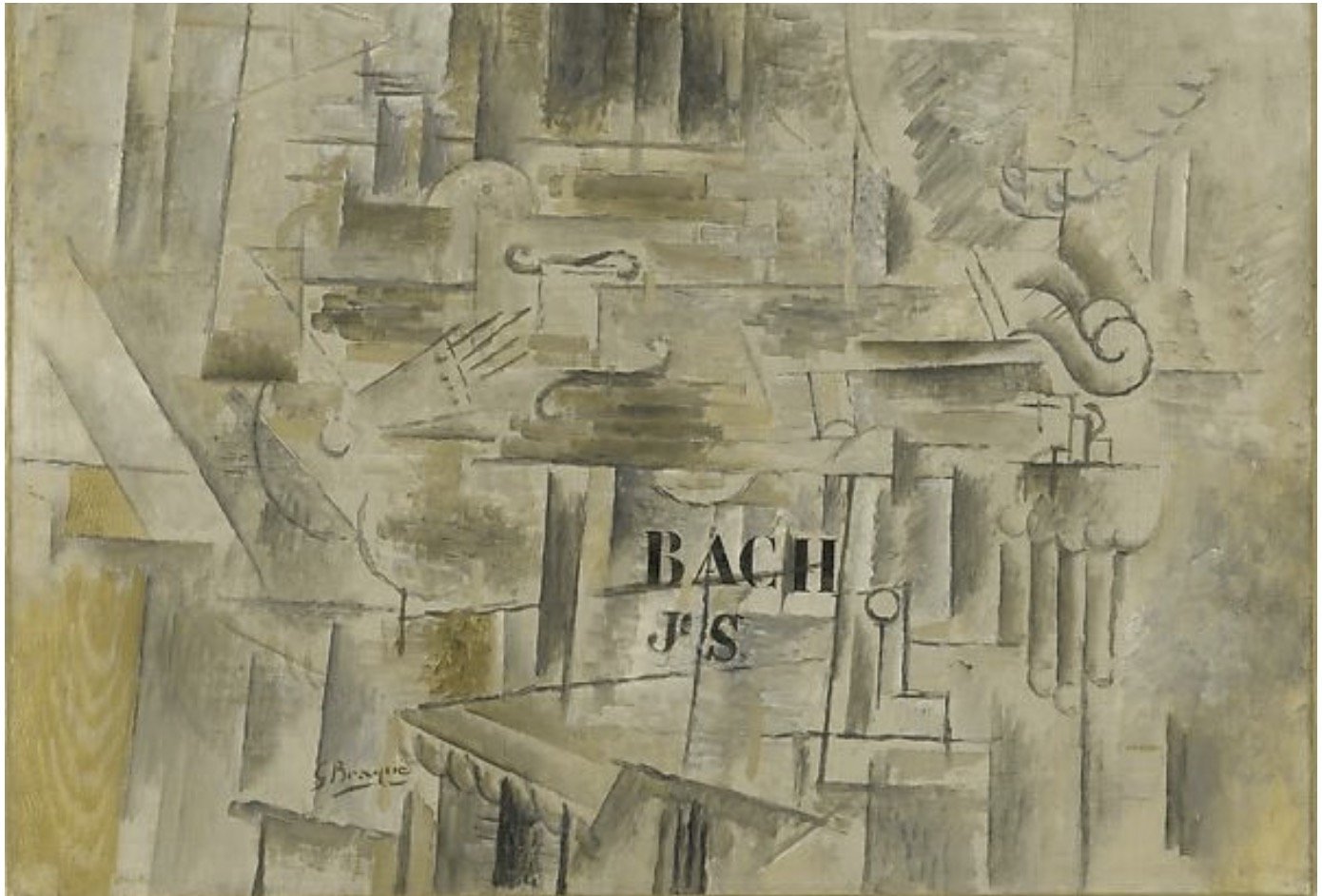 勃拉克，《向巴赫致敬》，1911-1912